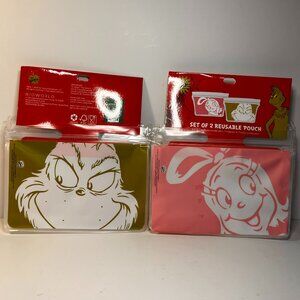 The Grinch Who Stole Christmas Reusable Food Snack Pouch Bag Cindy Lou Who Set/4